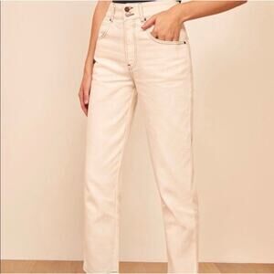 Reformation Nadia Jean Straight Leg Ivory